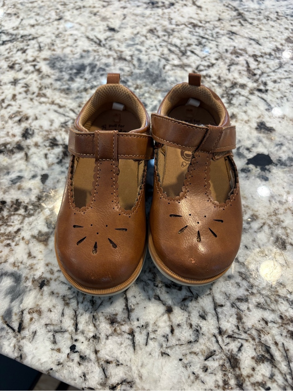 Stride Rite Tan Brown T-Strap Mary Jane Shoes for Kids